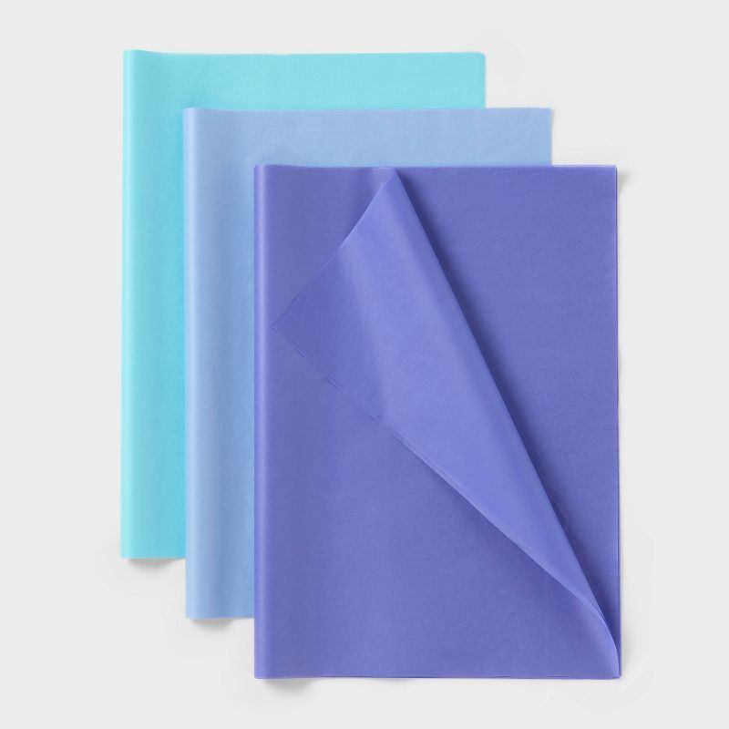 slide 1 of 3, 20ct Tissue Paper Blue/Purple - Spritz™: Gift Packaging Accessories for All Occasions, 20 Sheets, Multicolored, 20 ct, 20 sheets