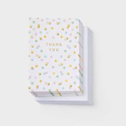 24ct Thank You Neutral Dot - Spritz™: Polka Dot Cards with Envelopes, Foil Accents, Multicolored, Single-Design Boxed Pack