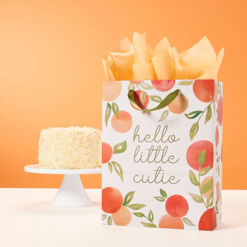 slide 2 of 3, 'Hello Little Cutie Baby' Large Gift Bag with Tissue - Spritz™, 1 ct