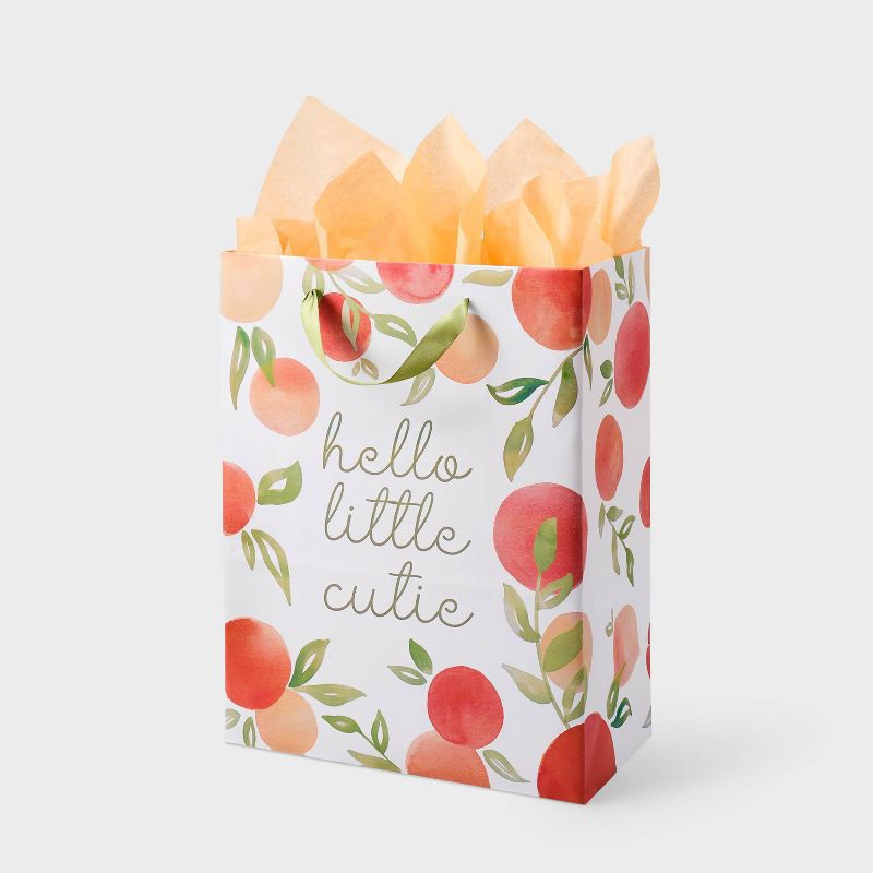 slide 1 of 3, 'Hello Little Cutie Baby' Large Gift Bag with Tissue - Spritz™, 1 ct