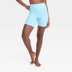Women's Everyday Soft Ultra High-Rise Bike Shorts 6" - All In Motion™ Light Blue XS