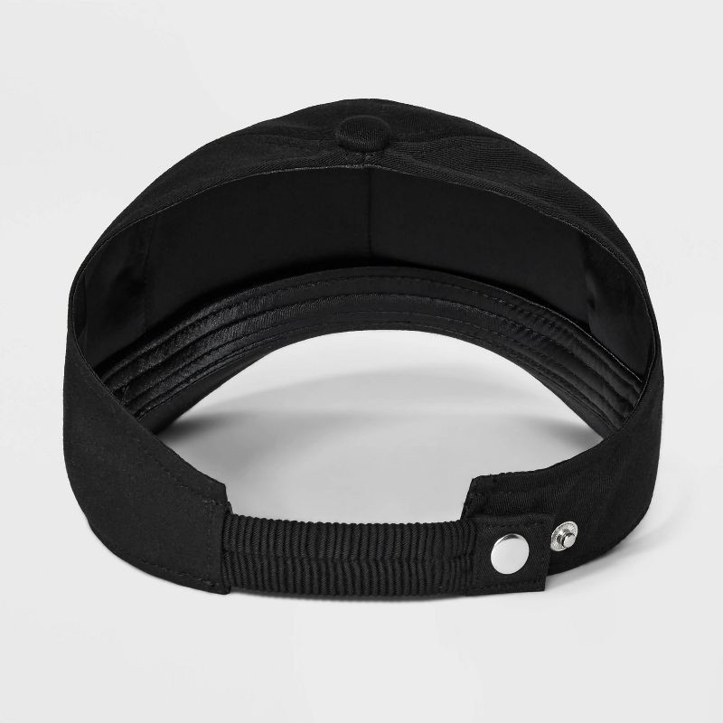 slide 3 of 4, Satin Lined Backless Baseball Hat - A New Day™ Black: Adjustable Midweight Woven Visor, 1 ct