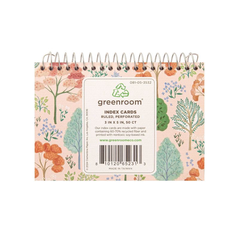 slide 2 of 5, greenroom 3"x5" 50ct Spiral Index Cards: Multicolored Art & Design Notecards, Special Rule, Uncoated Paper Basics, 50 ct