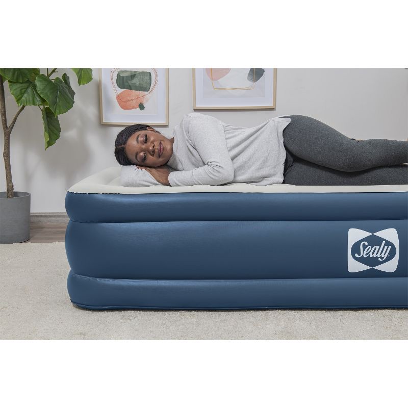 slide 6 of 11, Sealy AlwayzAire Flocked Top Air Mattress Twin with Built-in Dual Pump, 1 ct