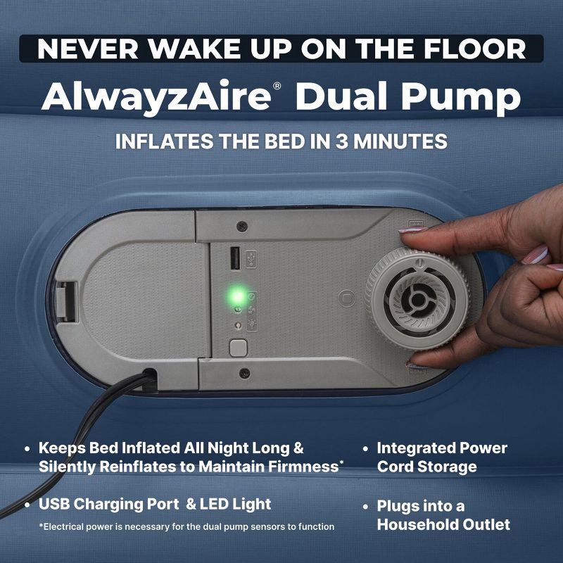 slide 4 of 11, Sealy AlwayzAire Flocked Top Air Mattress Twin with Built-in Dual Pump, 1 ct