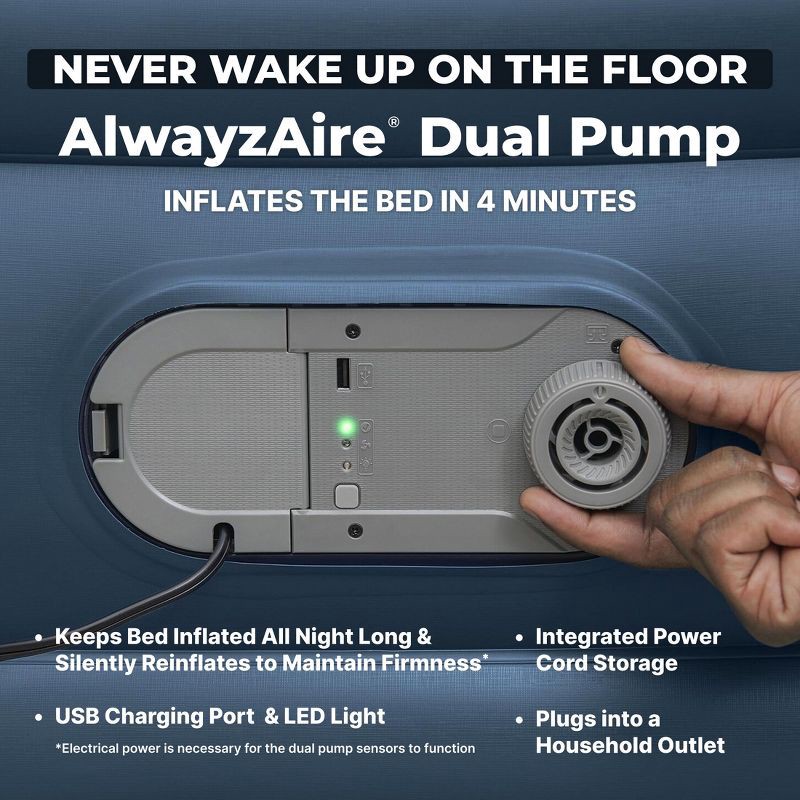 slide 4 of 10, Sealy AlwayzAire Air Mattress Queen with Built-in Dual Pump, 1 ct
