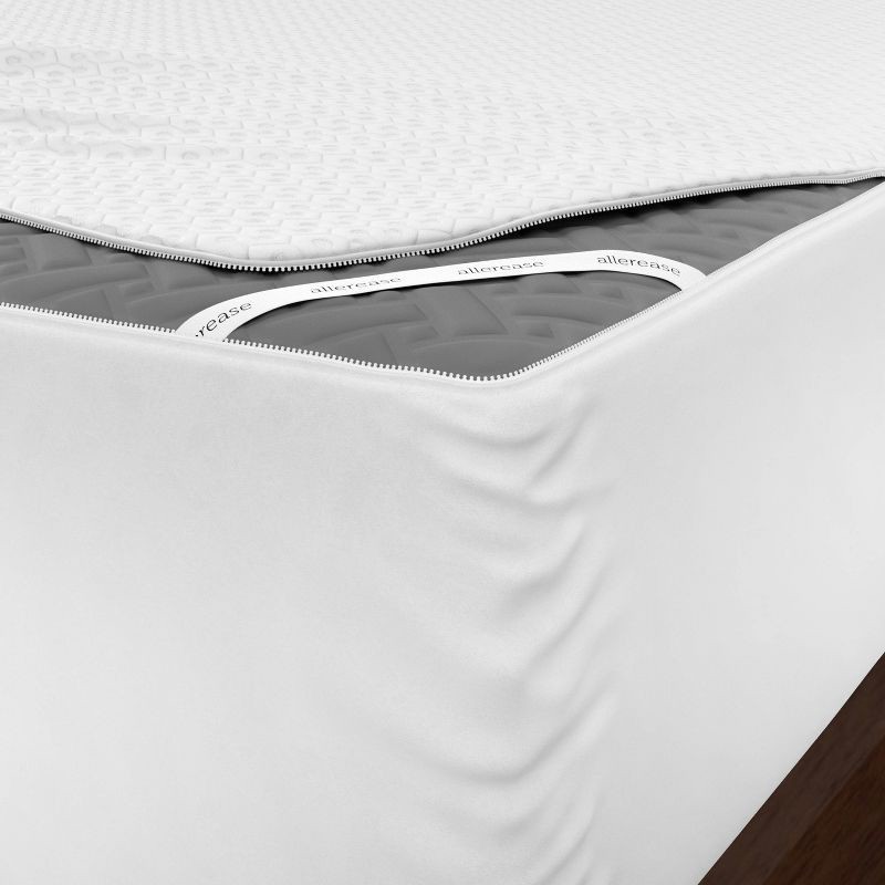 slide 6 of 8, Allerease Queen Platinum Zip-Off Plush Top Waterproof Allergen and Bedbug Barrier Mattress Protector: Hypoallergenic, Fits 17" Depth, 1 ct