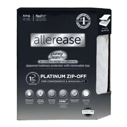 Allerease Platinum King Zip-Off Plush Top Waterproof Allergen and Bedbug Barrier Mattress Protector: Hypoallergenic, Fits 15" Depth