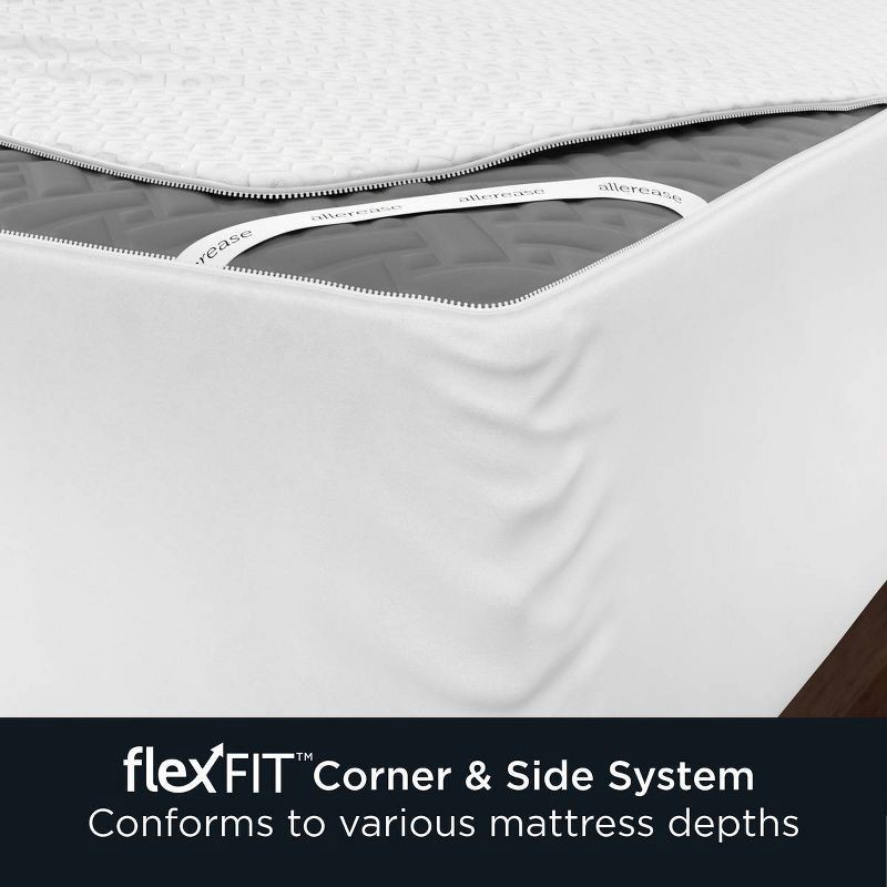 slide 7 of 7, Allerease Twin Platinum Zip-Off Plush Top Waterproof Allergen and Bedbug Barrier Mattress Protector: Hypoallergenic, Knitted Polyester, 1 ct