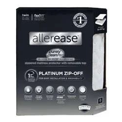Allerease Twin Platinum Zip-Off Plush Top Waterproof Allergen and Bedbug Barrier Mattress Protector: Hypoallergenic, Knitted Polyester