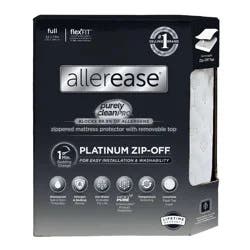 Allerease Full Platinum Zip-Off Plush Top Waterproof Allergen and Bedbug Barrier Mattress Protector: Hypoallergenic, Fits 14" Depth