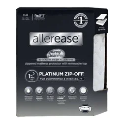 Allerease Platinum Full Zip-Off Plush Top Waterproof Allergen and Bedbug Barrier Mattress Protector: Hypoallergenic, Fits 12" Depth
