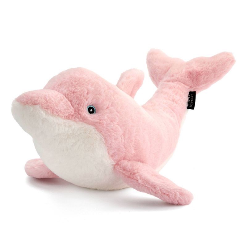 slide 4 of 6, FAO Schwarz 17" Pink Dolphin Toy Plush, 1 ct