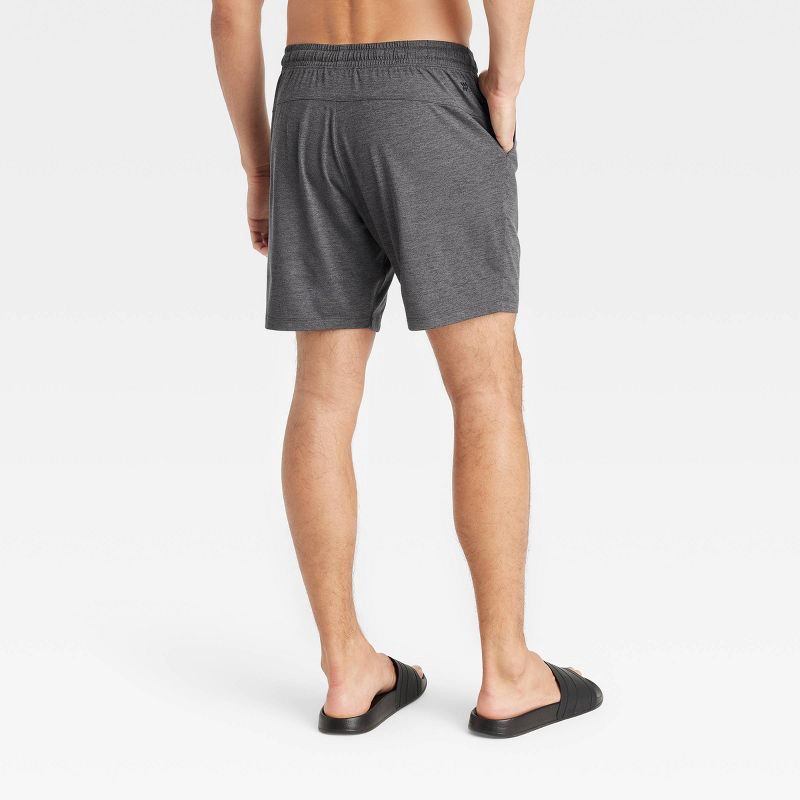 slide 2 of 3, Men's 7" Soft Stretch Shorts - All In Motion™ Heathered Black XL, 1 ct