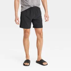 Men's Active Light Unlined Run Shorts 7" - All In Motion™ Black L: Moisture Wicking, Quick Drying