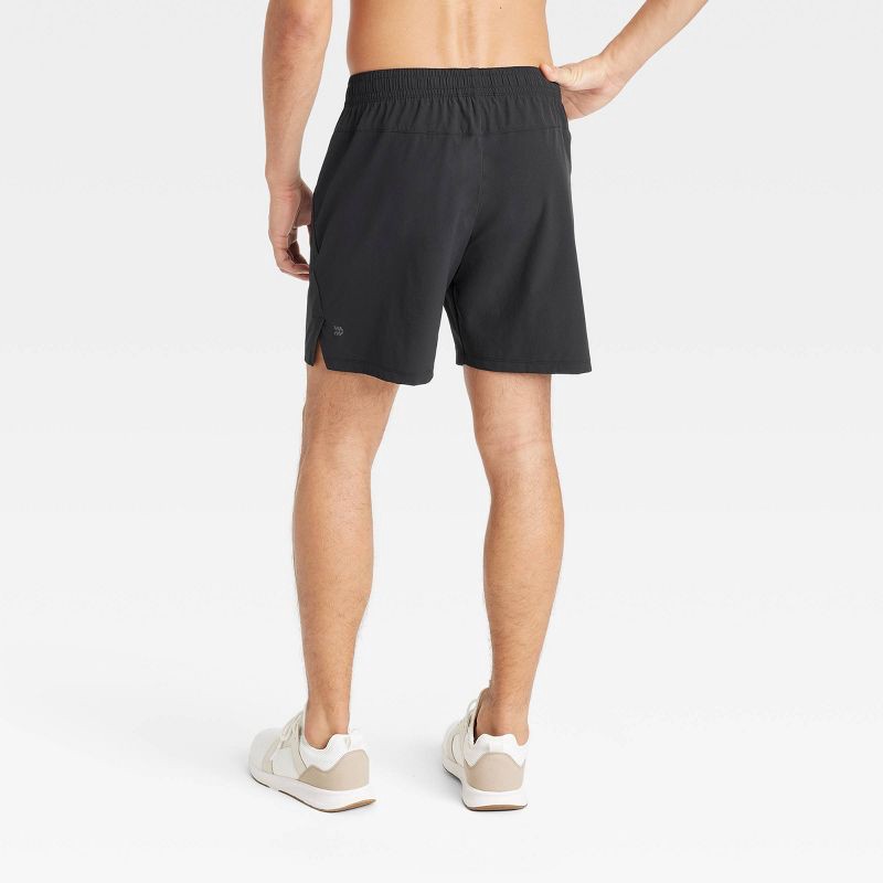 slide 2 of 3, Men's Stretch Woven Shorts 7" - All In Motion™ Black S, 1 ct