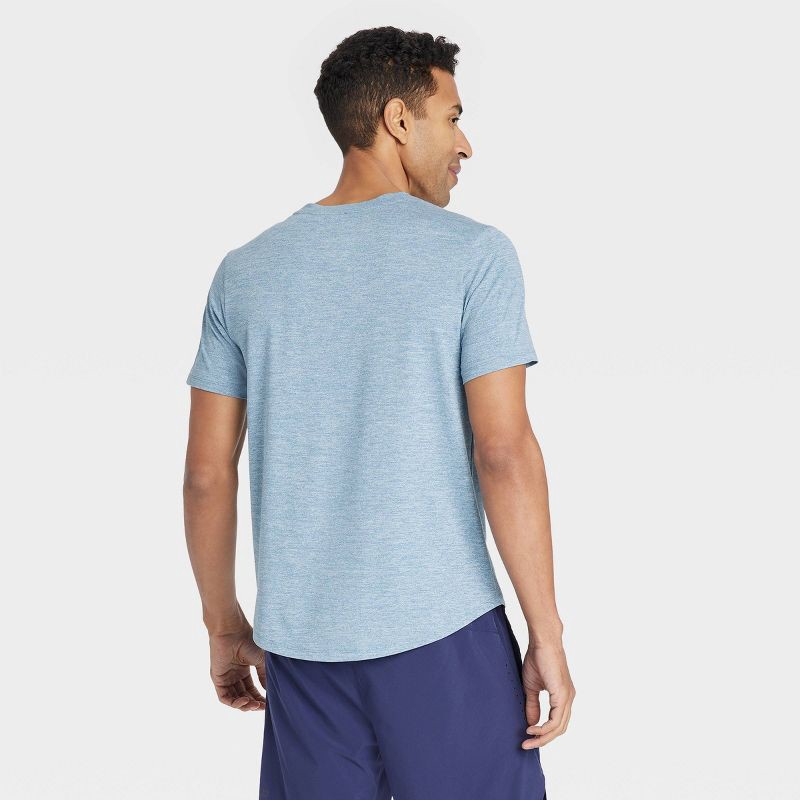 slide 2 of 3, Men's Short Sleeve Soft Stretch T-Shirt - All In Motion™ Light Blue M, 1 ct