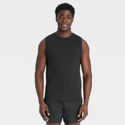 Men's Sleeveless Performance T-Shirt - All In Motion™ Black XL: Moisture Wicking, Quick Dry, Recycled Polyester, Pullover