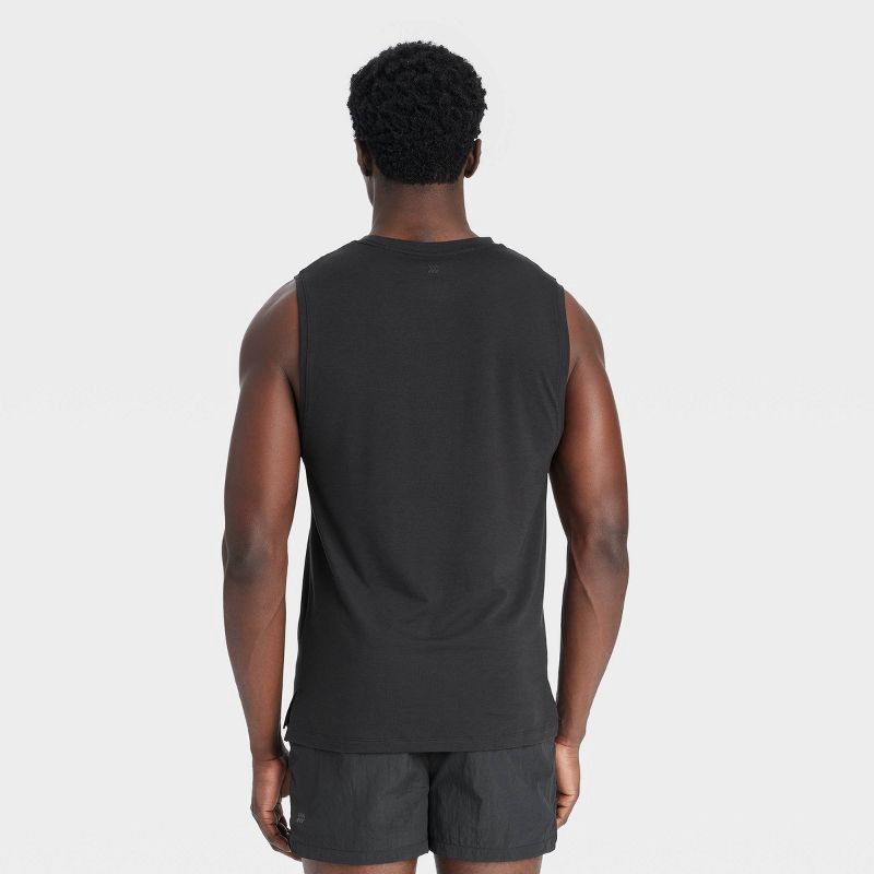 slide 2 of 3, Men's Sleeveless Performance T-Shirt - All In Motion™ Black XXL: Moisture Wicking, Quick Dry, Pullover, Jersey Fabric, 1 ct