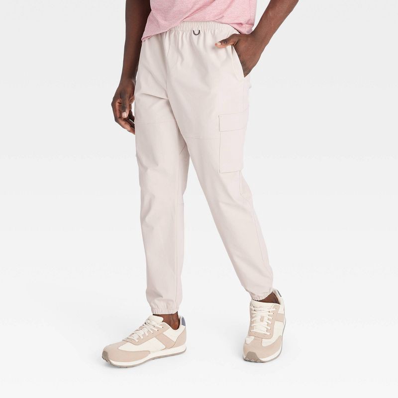 slide 1 of 3, Men's 360 Lifestyle Utility Cargo Jogger Pants - All In Motion Beige M: Moisture Wicking, Quick Dry, UPF 50+, 1 ct