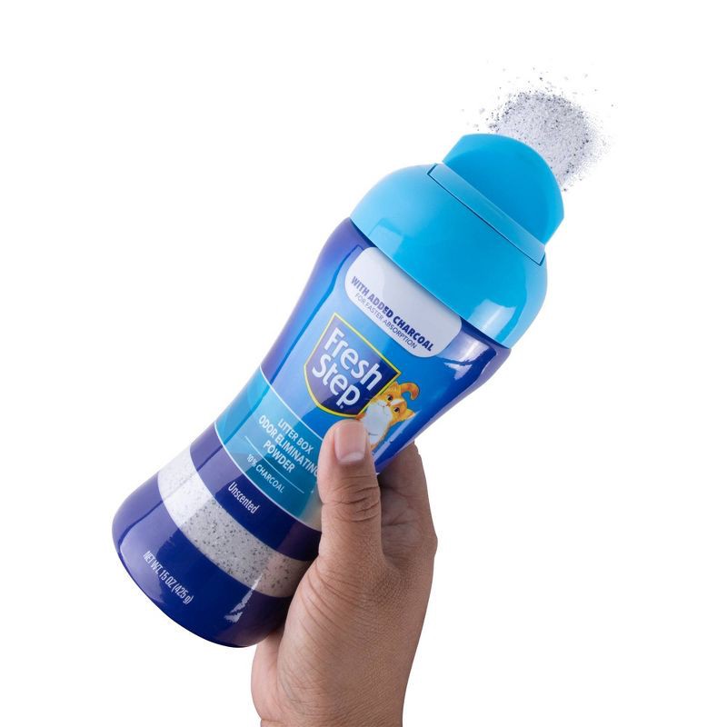 slide 4 of 6, Fresh Step Odor Eliminating Charcoal Powder Cat Litter Box - 15oz, 15 oz