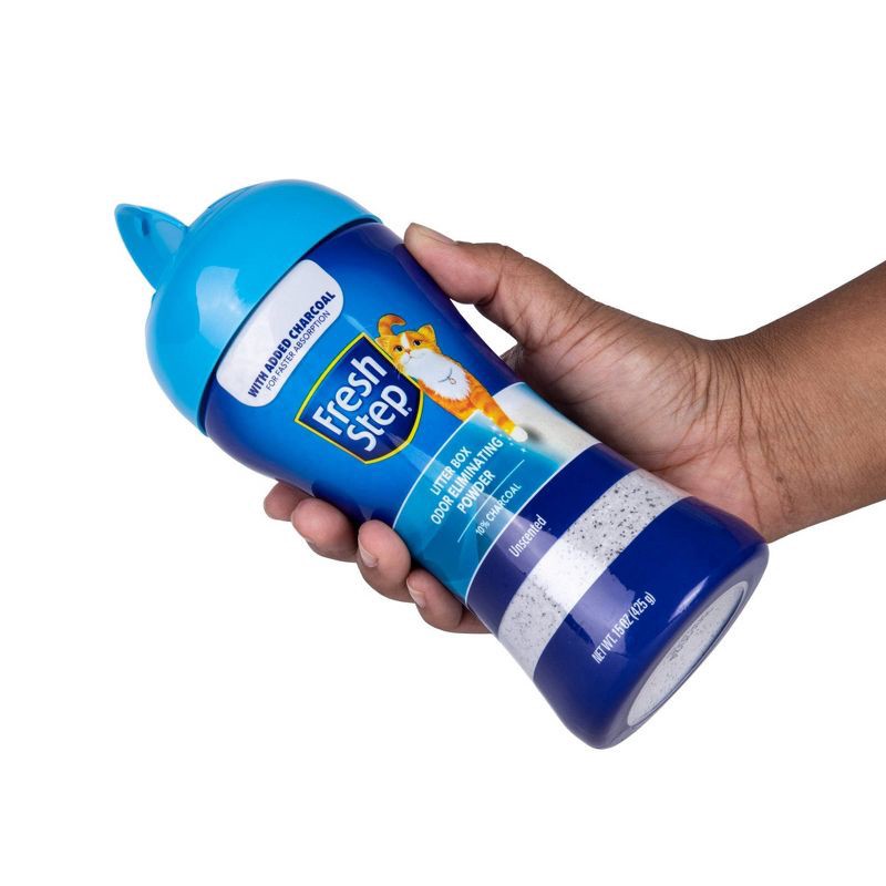 slide 5 of 6, Fresh Step Odor Eliminating Charcoal Powder Cat Litter Box - 15oz, 15 oz