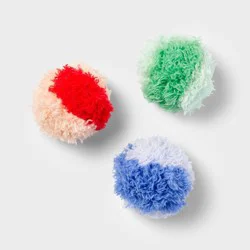 Furry Pom Poms Cat Toy - 3pk - Boots & Barkley™