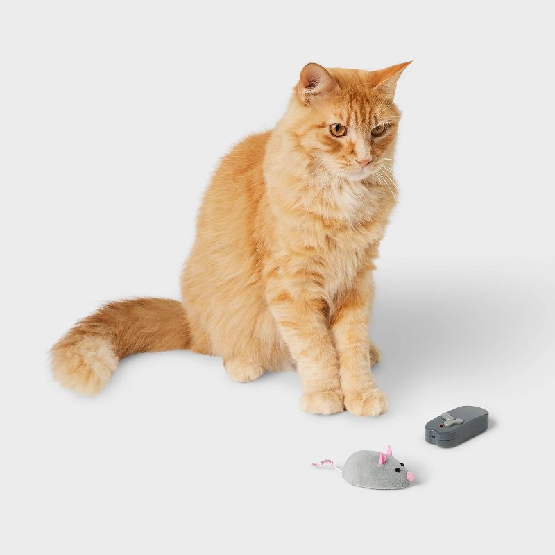 slide 2 of 3, Electronic Chasing Mouse Cat Toy - Boots & Barkley™ - Gray, 1 ct