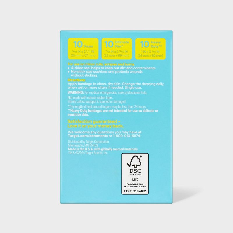 slide 3 of 3, Variety Pack Assorted Bandages - 30ct - up&up™, 30 ct