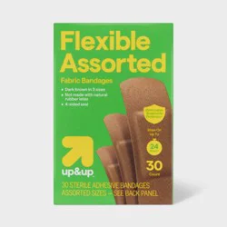 Skin Tone Assorted Size Flexible Bandages - Dark Brown - 30ct - up&up™