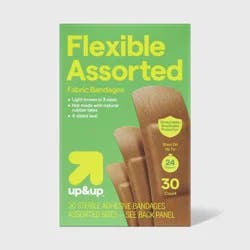 Skin Tone Assorted Size Flexible Bandages - Light Brown - 30ct - up&up™