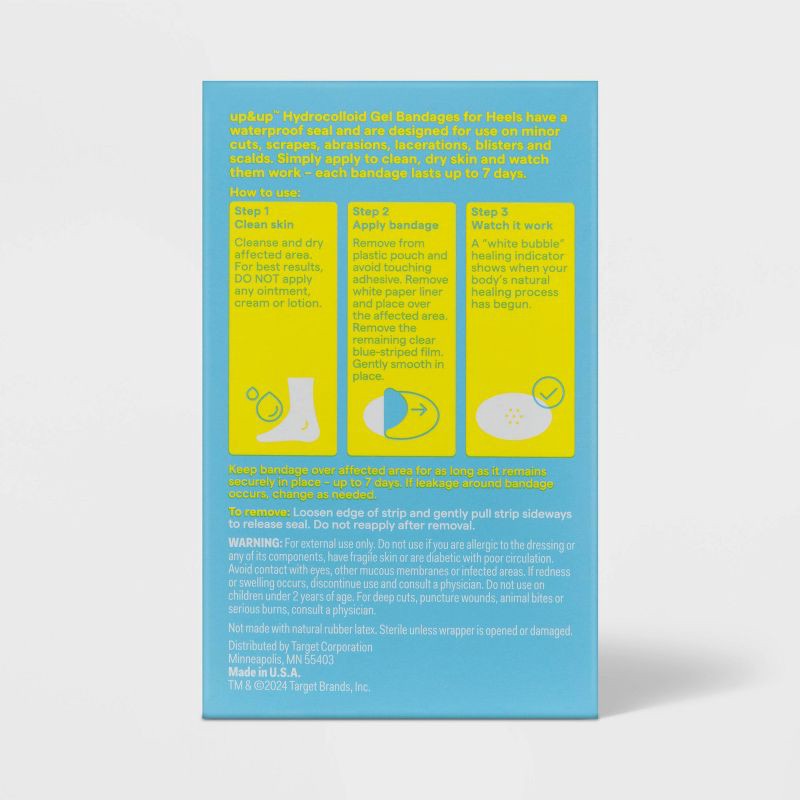 slide 3 of 3, Hydrocolloid Gel Bandages for Heels - 6ct - up&up™, 6 ct