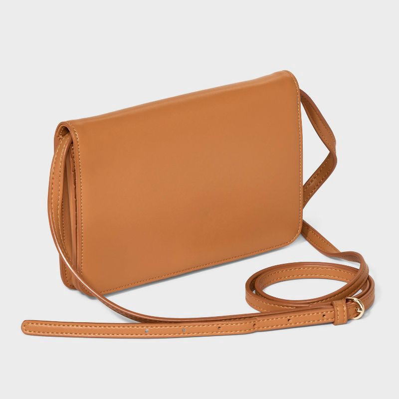 slide 3 of 5, Flap Cell Phone Wallet - A New Day™ Brown: Shell, Snap Closure, Solid Pattern, 1 ct