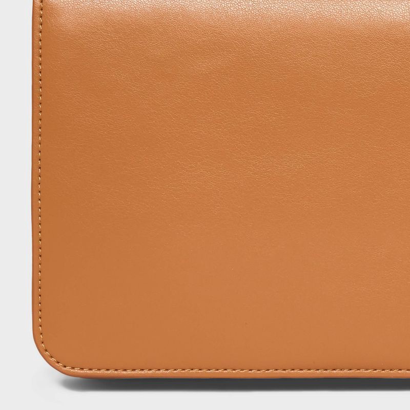 slide 5 of 5, Flap Cell Phone Wallet - A New Day™ Brown: Shell, Snap Closure, Solid Pattern, 1 ct