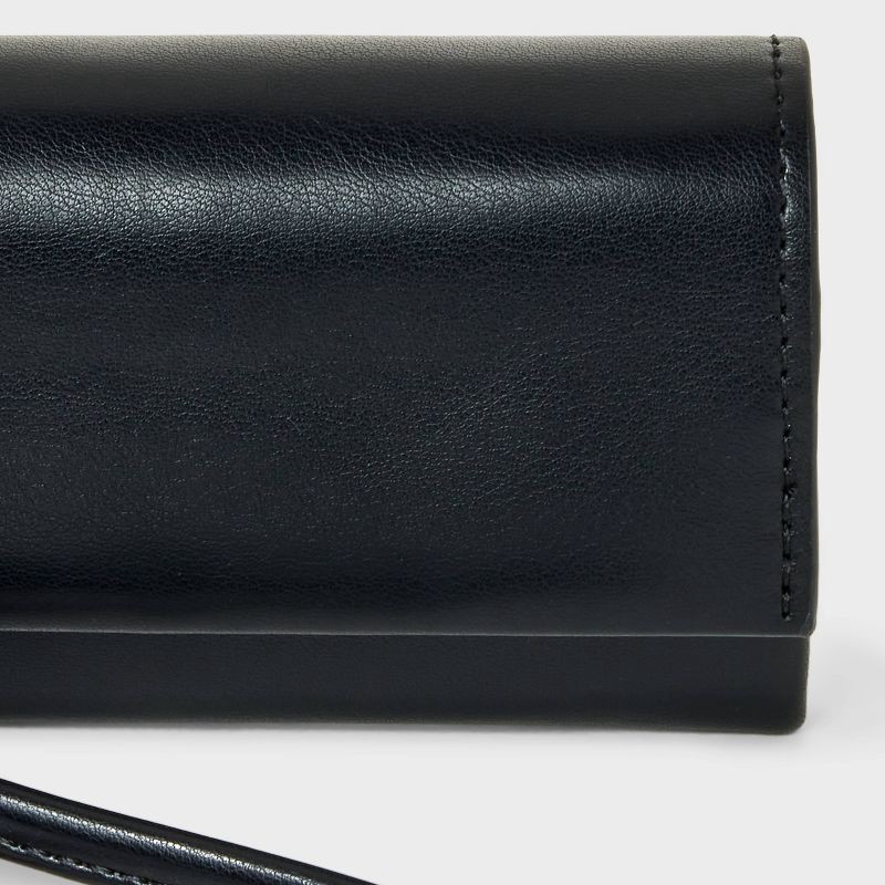 slide 4 of 4, Mini Wristlet Wallet - A New Day™ Black: Polyurethane Shell, Magnetic Closure, Solid Pattern, 6" Strap Length, 1 ct