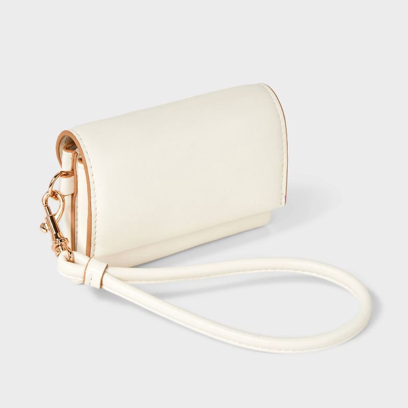 slide 2 of 4, Mini Wristlet Wallet - A New Day™ White: Polyurethane Shell, Magnetic Closure, Solid Pattern, 6.25" Strap Length, 1 ct