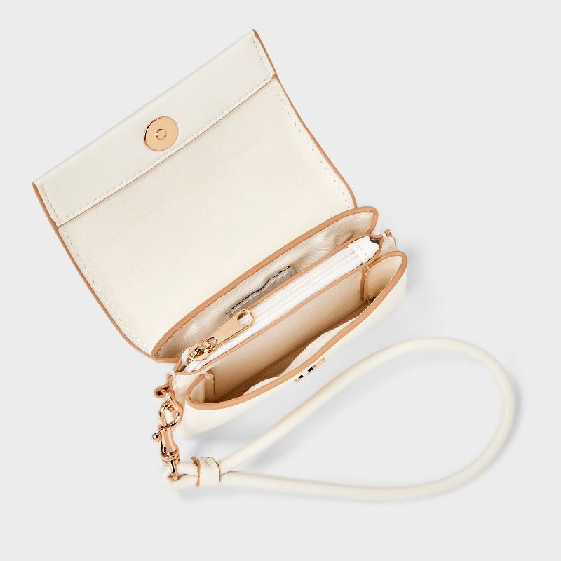 slide 3 of 4, Mini Wristlet Wallet - A New Day™ White: Polyurethane Shell, Magnetic Closure, Solid Pattern, 6.25" Strap Length, 1 ct