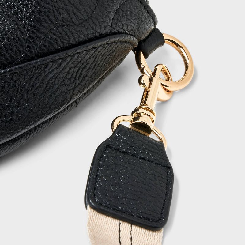 slide 5 of 6, Belt Crossbody Bag - Universal Thread™ Black: Adjustable Strap, Zip Closure, Polyurethane, Solid Pattern, 55" Max Length, 1 ct