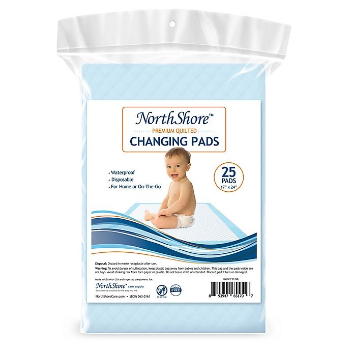 slide 3 of 5, NorthShore Premium Disposable Baby Changing Pads, 25 ct