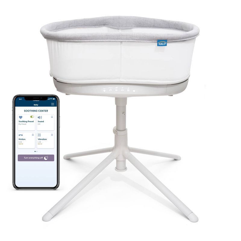 slide 2 of 11, HALO Innovations HALO BassiNest Connected Swivel Sleeper 3.0 Smart Baby Bassinet - Gray, 1 ct