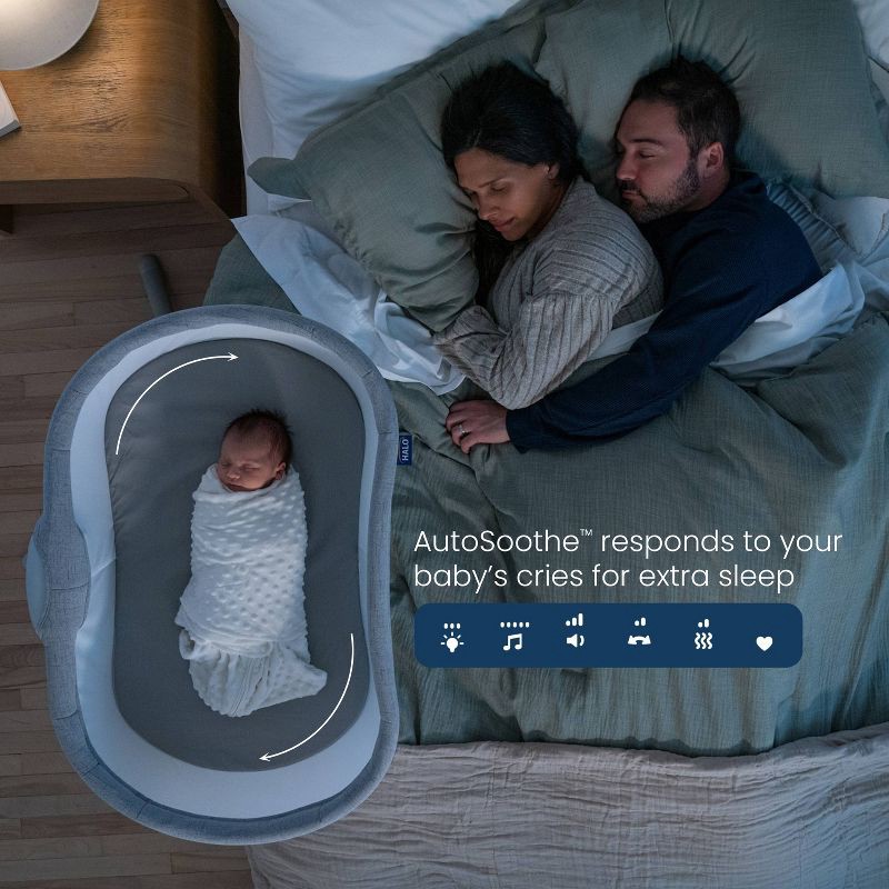 slide 3 of 11, HALO Innovations HALO BassiNest Connected Swivel Sleeper 3.0 Smart Baby Bassinet - Gray, 1 ct