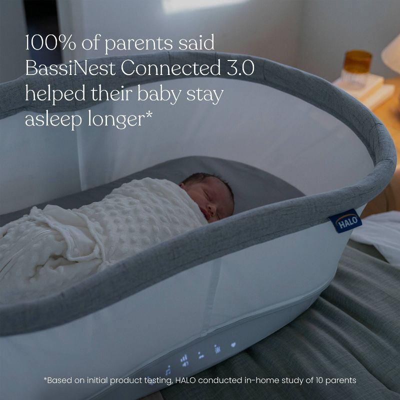 slide 7 of 11, HALO Innovations HALO BassiNest Connected Swivel Sleeper 3.0 Smart Baby Bassinet - Gray, 1 ct
