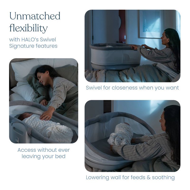 slide 8 of 11, HALO Innovations HALO BassiNest Connected Swivel Sleeper 3.0 Smart Baby Bassinet - Gray, 1 ct