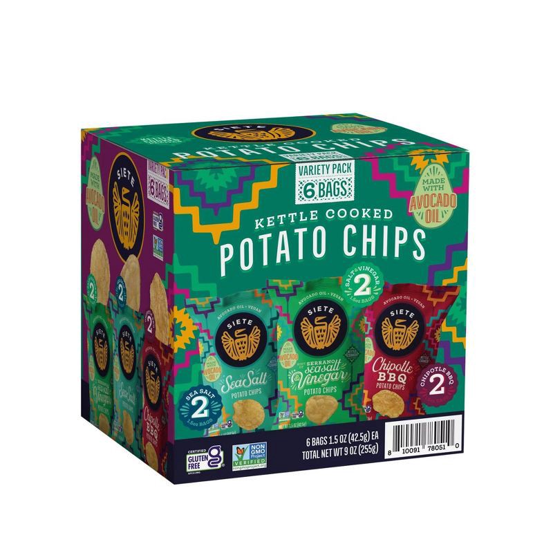 slide 1 of 9, Siete Potato Chip Variety Pack - 9oz/6ct, 6 ct; 9 oz