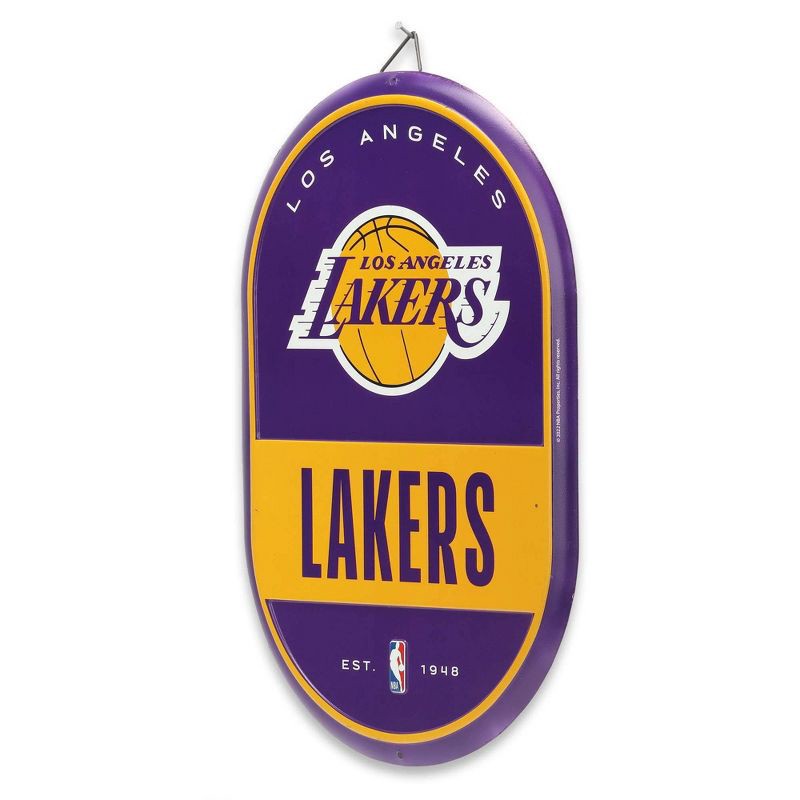 slide 2 of 4, NBA Los Angeles Lakers Embossed Metal Pill Wall Sign, 1 ct