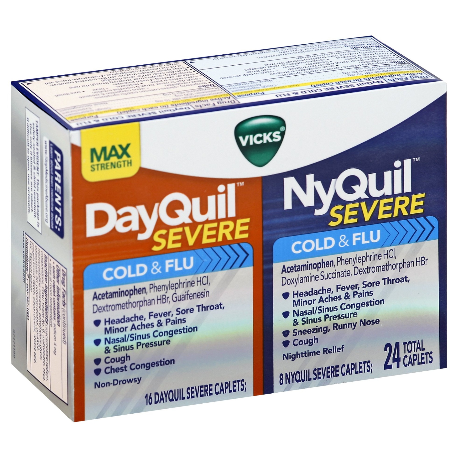 Vicks Flu/Cold DayQuil & NyQuil Severe Caplets 24 ct | Shipt