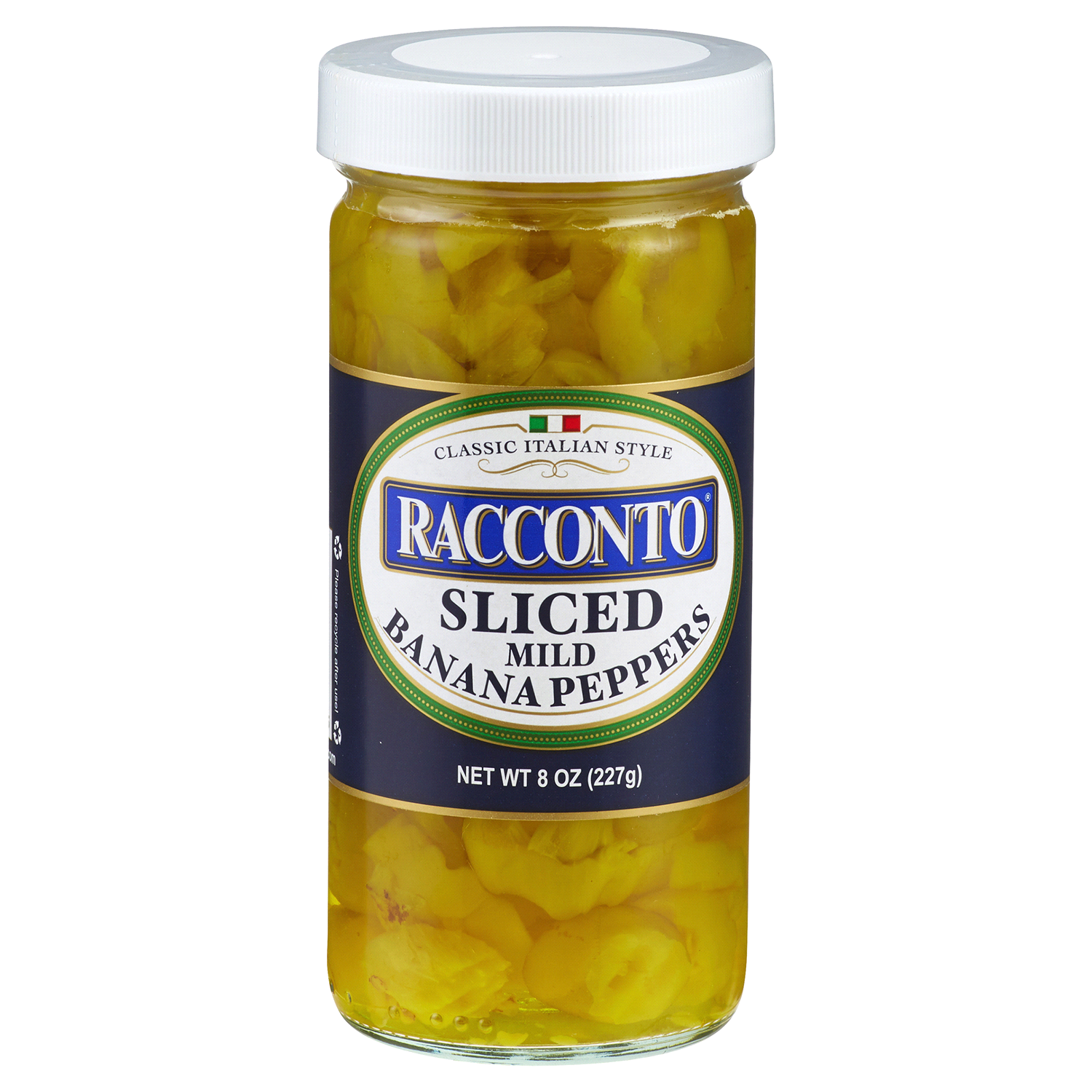slide 1 of 1, Racconto Sliced Mild Banana Peppers, 8 oz
