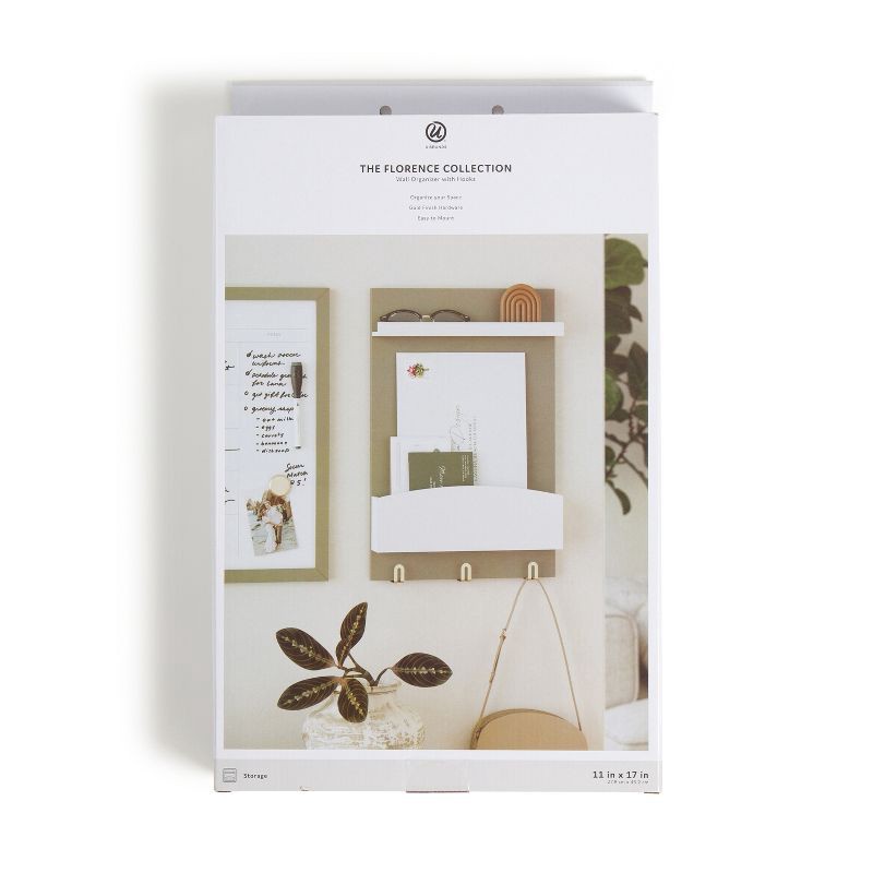 slide 3 of 8, U Brands 11"x17" Modern Wall Organizer Storage Board Forest Fog, 1 ct