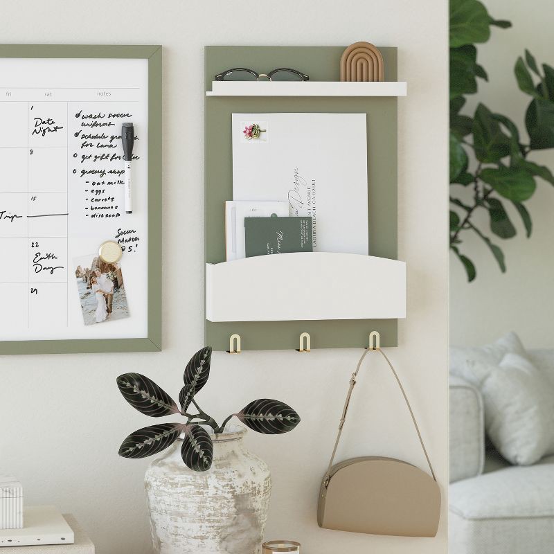 slide 8 of 8, U Brands 11"x17" Modern Wall Organizer Storage Board Forest Fog, 1 ct