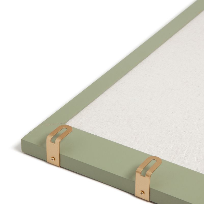 slide 4 of 7, U Brands 11"x17" Modern Wall Organizer Center Linen Bulletin Forest Fog, 1 ct